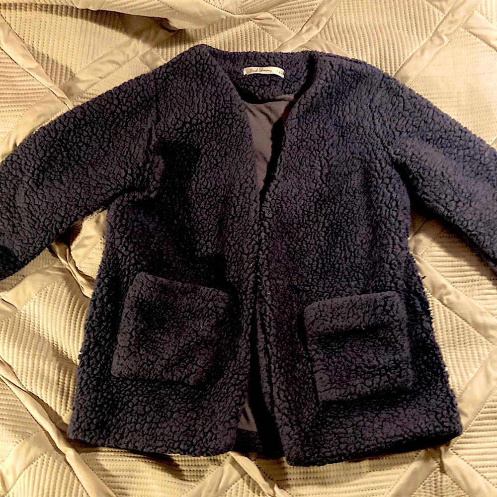WARM PUFFY LOUNGE NAVY BLUE CARDIGAN- soft, comfortable, loungewear